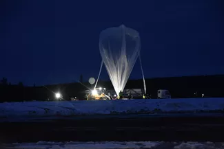 Bexus-Ballon 33 vor dem Start in die Stratosphäre.