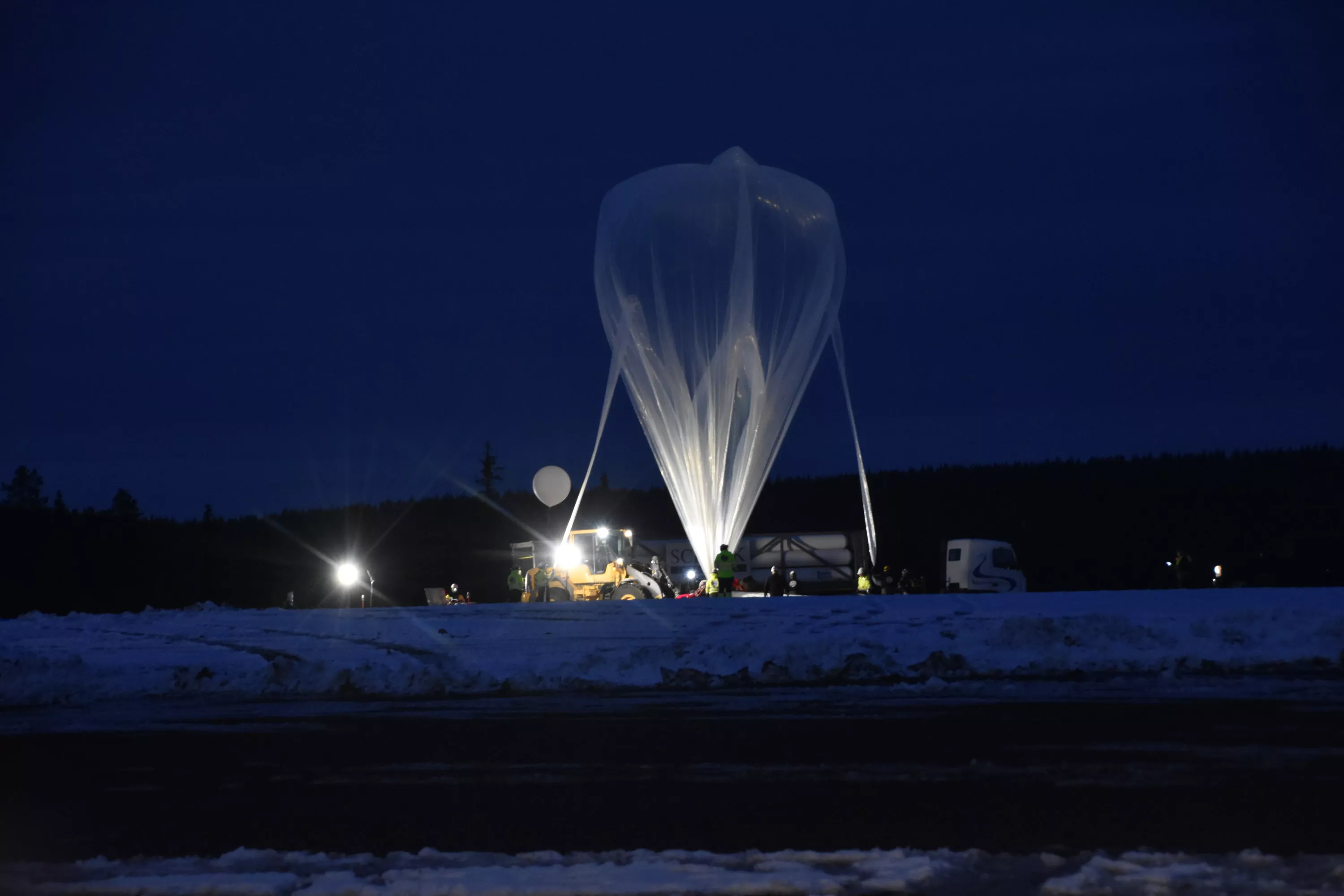 Bexus balloon 33 before launching into the stratosphere.