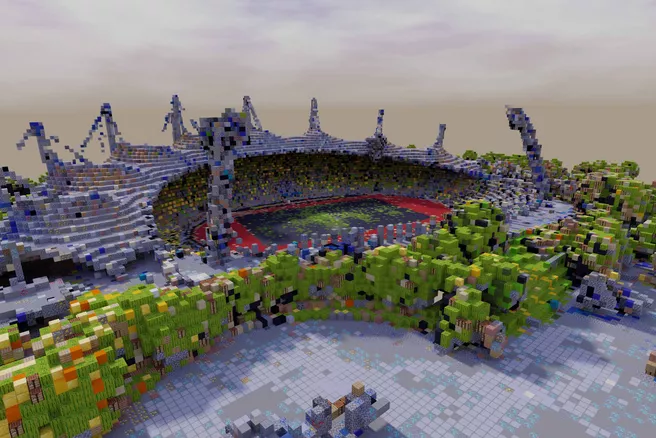 Minecraft-Modell des Olympiastadions 
