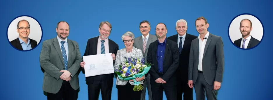 Foundation of the LOC 2014 (from left to right): Prof. Nübel (since 2019), Prof. Kolbe, Prof. Rank, Mrs. Obermeyer, Prof. Herrmann (former president of TUM), Prof. Petzold, Prof. Stilla, Prof. Borrmann, Prof. Holst (since 2023)