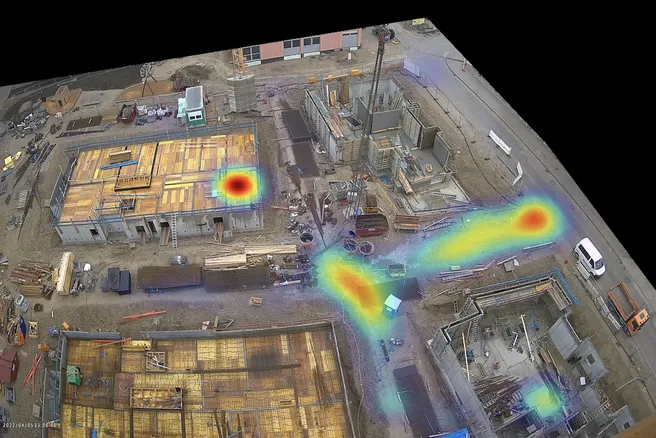 Es ist eine Heatmap zu sehen.