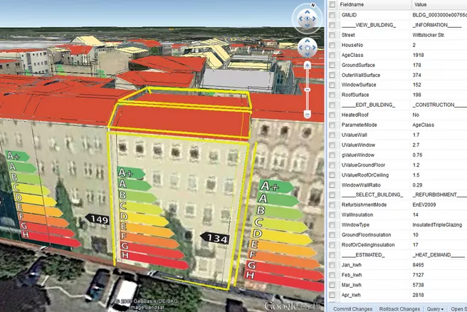 Urban analysis tools can be used to estimate energy demand or solar energy potential for buildings. 